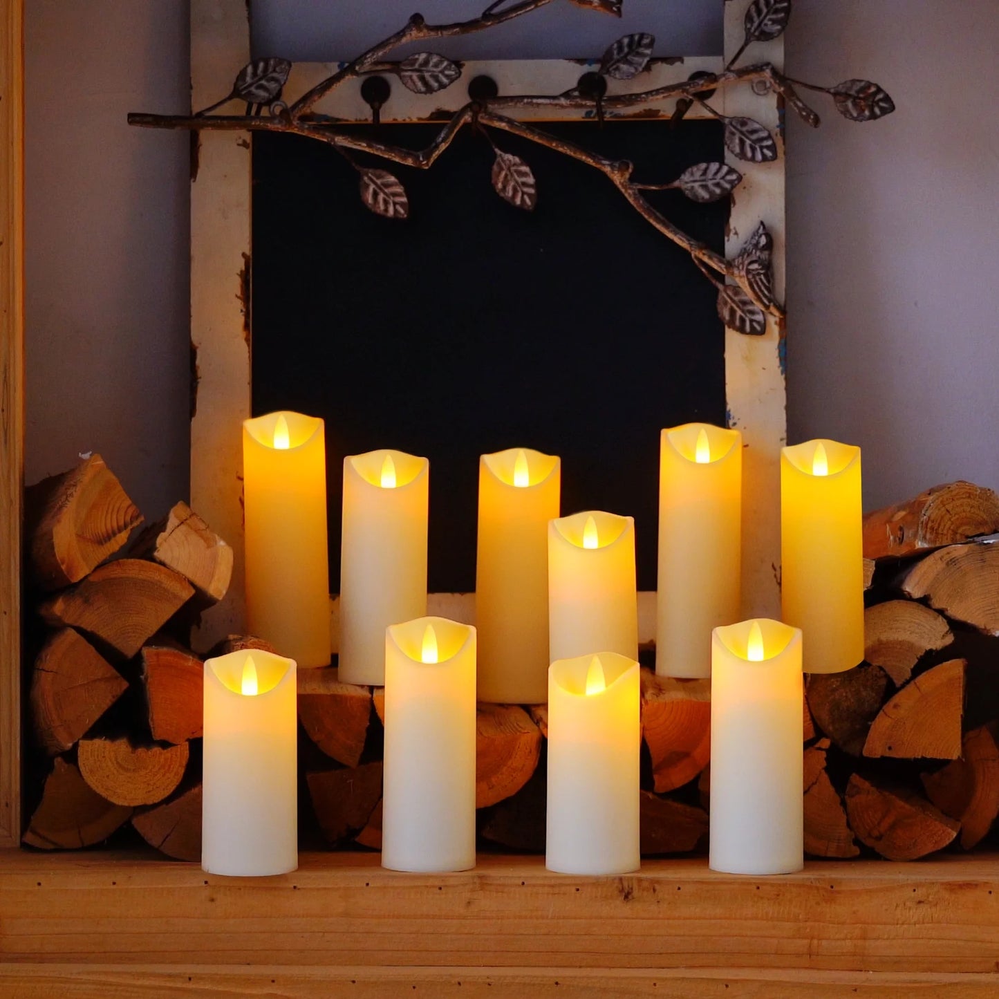 5Pcs Flameless Pillar Candles with Remote,Led Candles, Battery Operated Candles with Remote Timers, Made of Frosted Plastic, Won'T Melt, Ivory