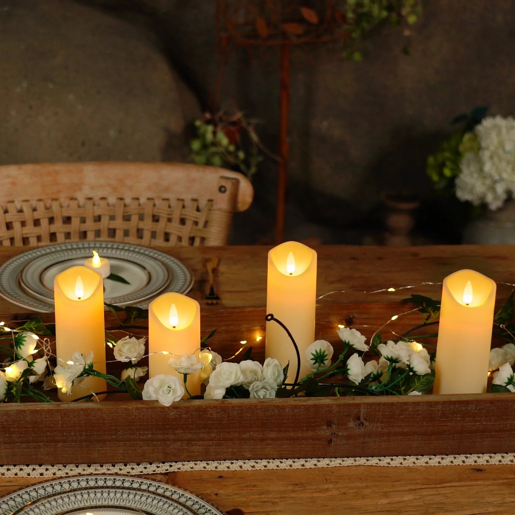 5Pcs Flameless Pillar Candles with Remote,Led Candles, Battery Operated Candles with Remote Timers, Made of Frosted Plastic, Won'T Melt, Ivory