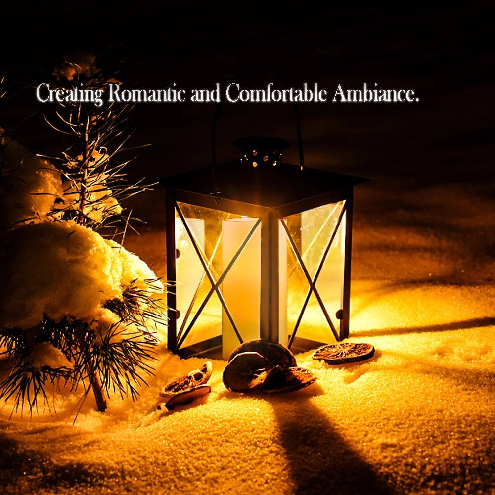 7"X3" Flameless Candles Battery Operated, Amber Yellow Light,Realistic Wax LED Pillar Candles with 2 Remote Controls & Cycling 24-Hour Timer, Long Battery Life, Set of 2, Ivory, Indoor Only