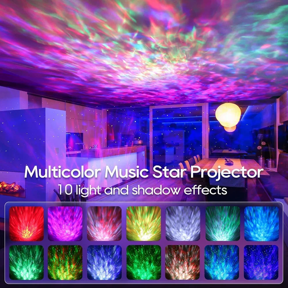 LED Galaxy Projector Night Light Speaker
