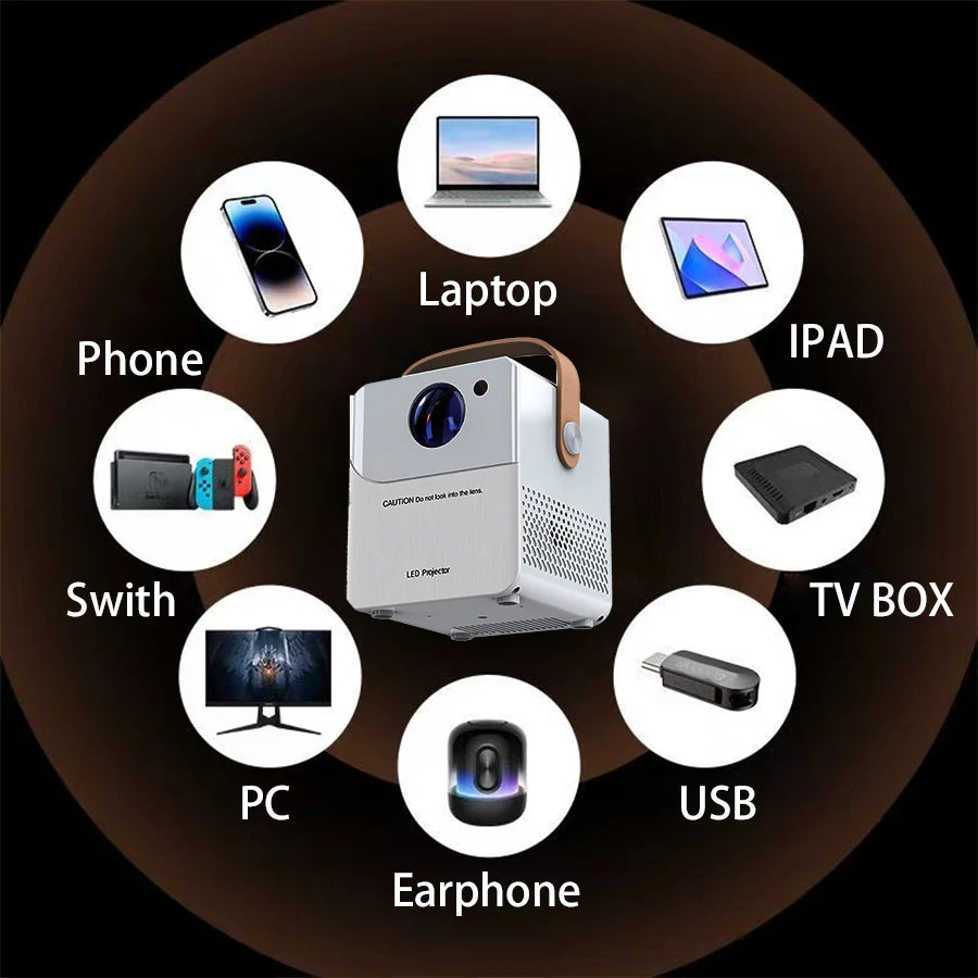 Portable 4K HD Home Theater Projector