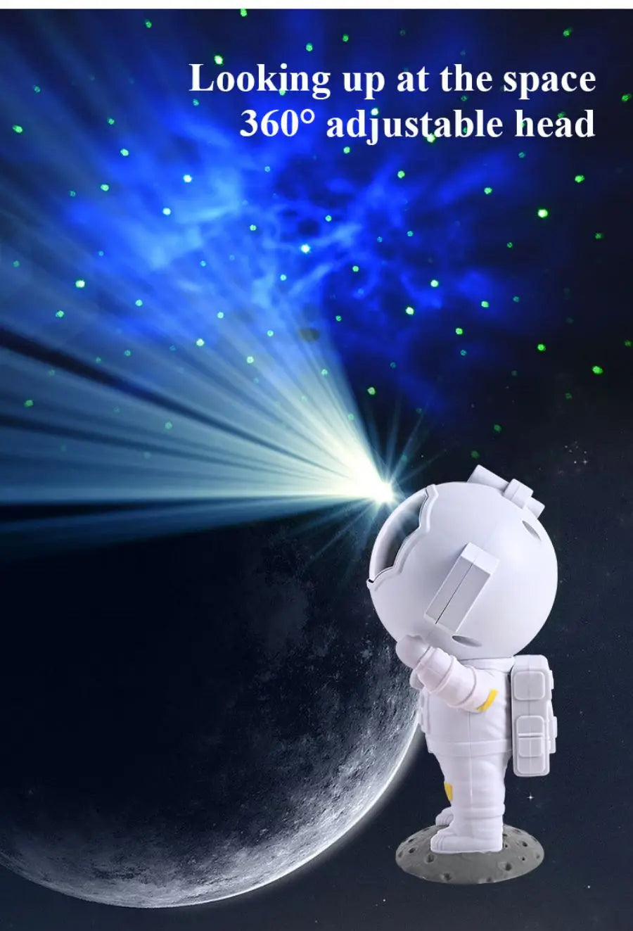 "Astronaut Star Projector Galaxy Night Light