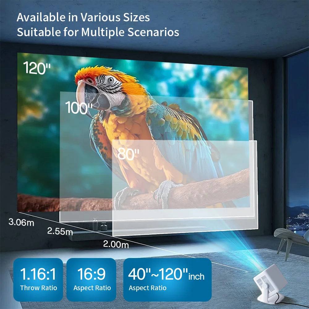 Portable 1080P HD 4K Android Projector