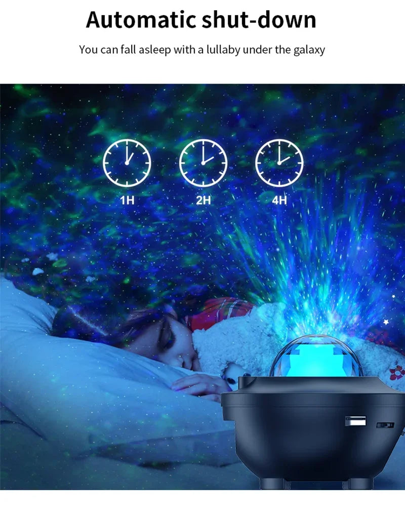 LED Galaxy Projector Night Light Speaker