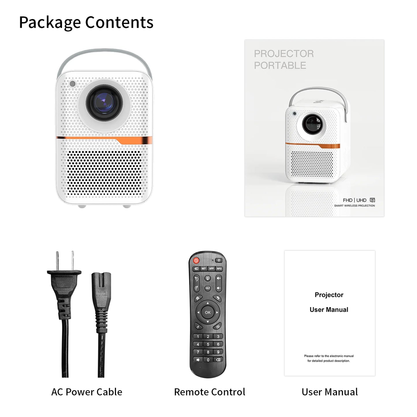 Android Smart Mini 4K Home Projector