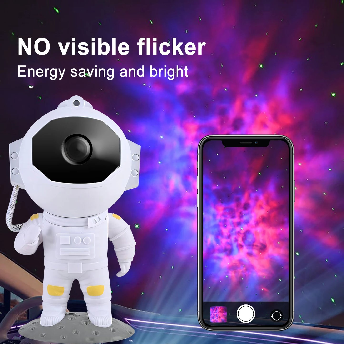 "Astronaut Star Projector Galaxy Night Light