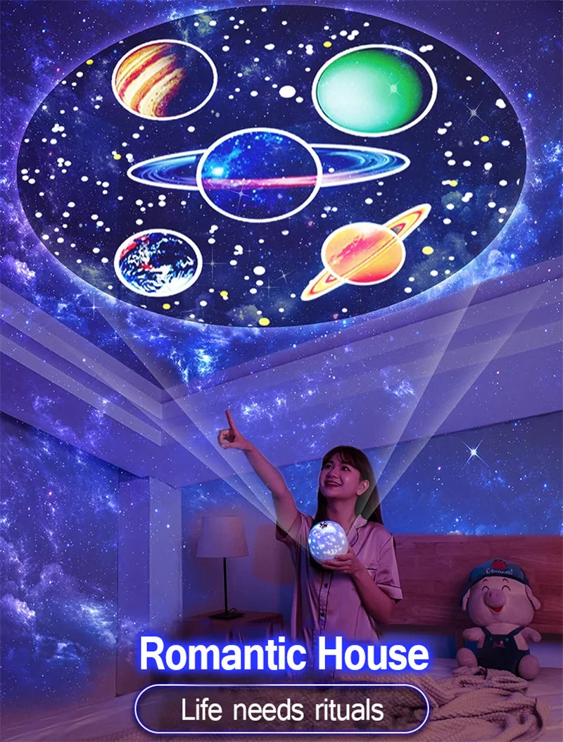 Crown Star Light Projection Night Lamp