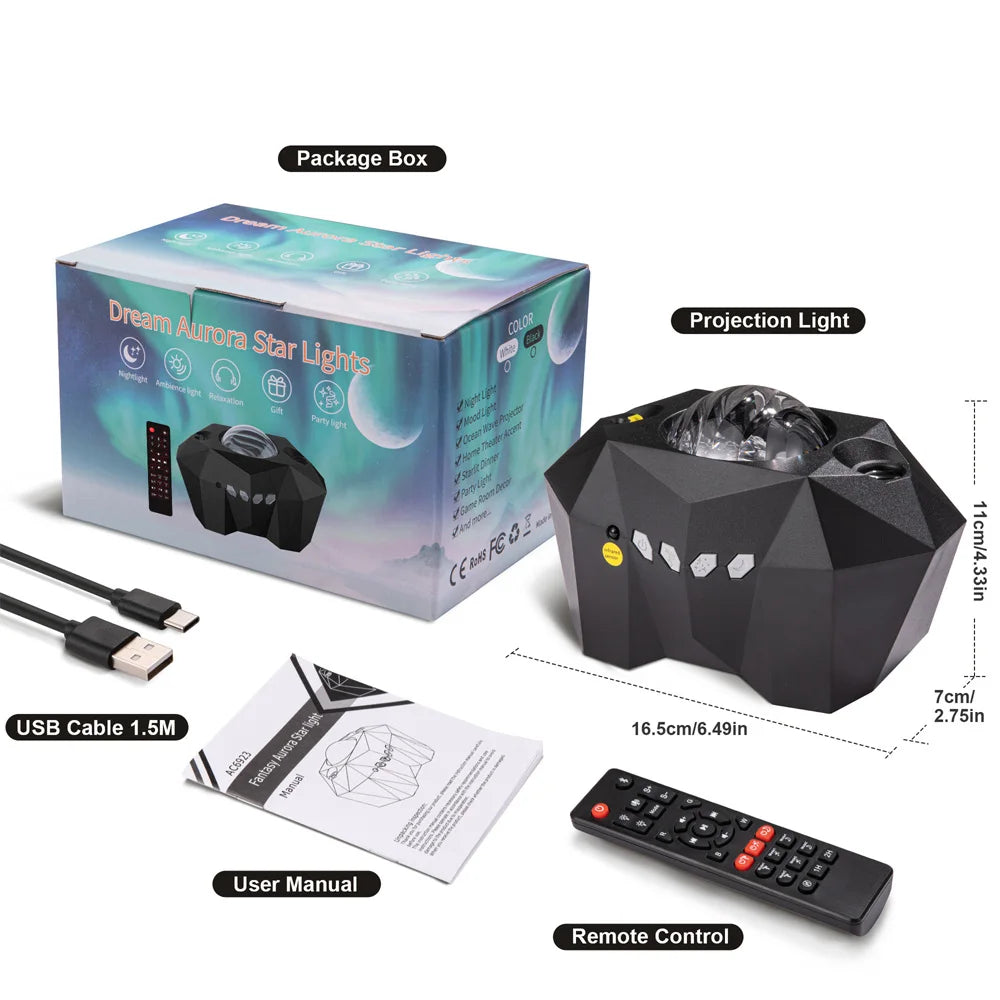 Aurora Galaxy Moon Projector Night Light