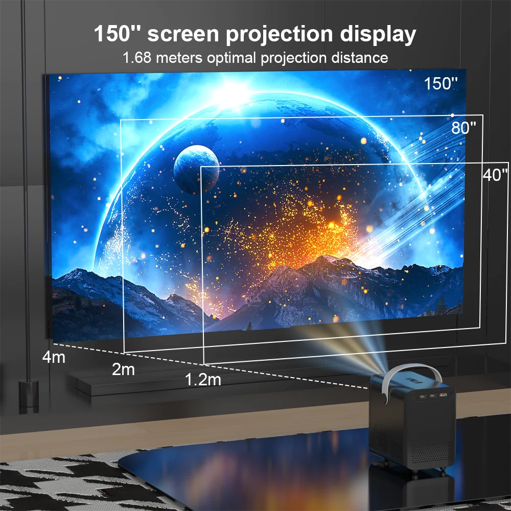 Android Smart Mini 4K Home Projector