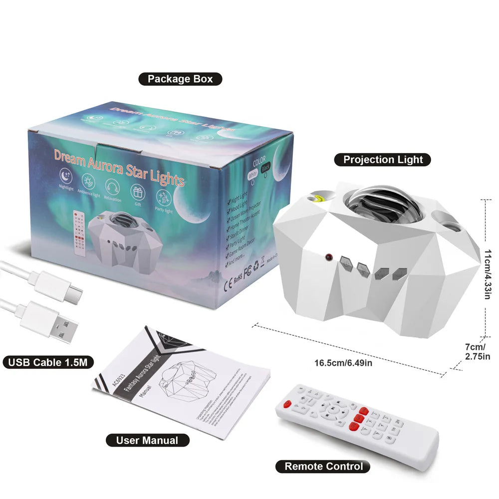 Aurora Galaxy Moon Projector Night Light