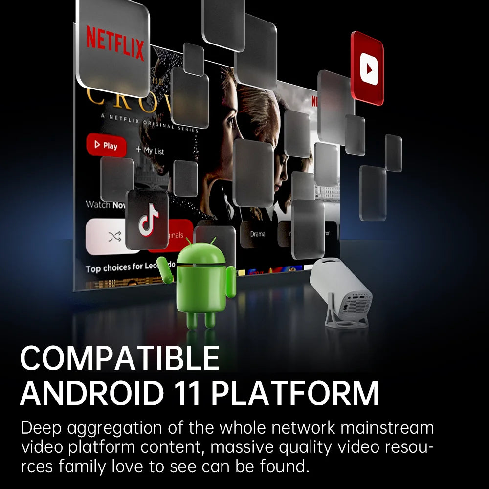 Android 11 Mini 4K Home Projector