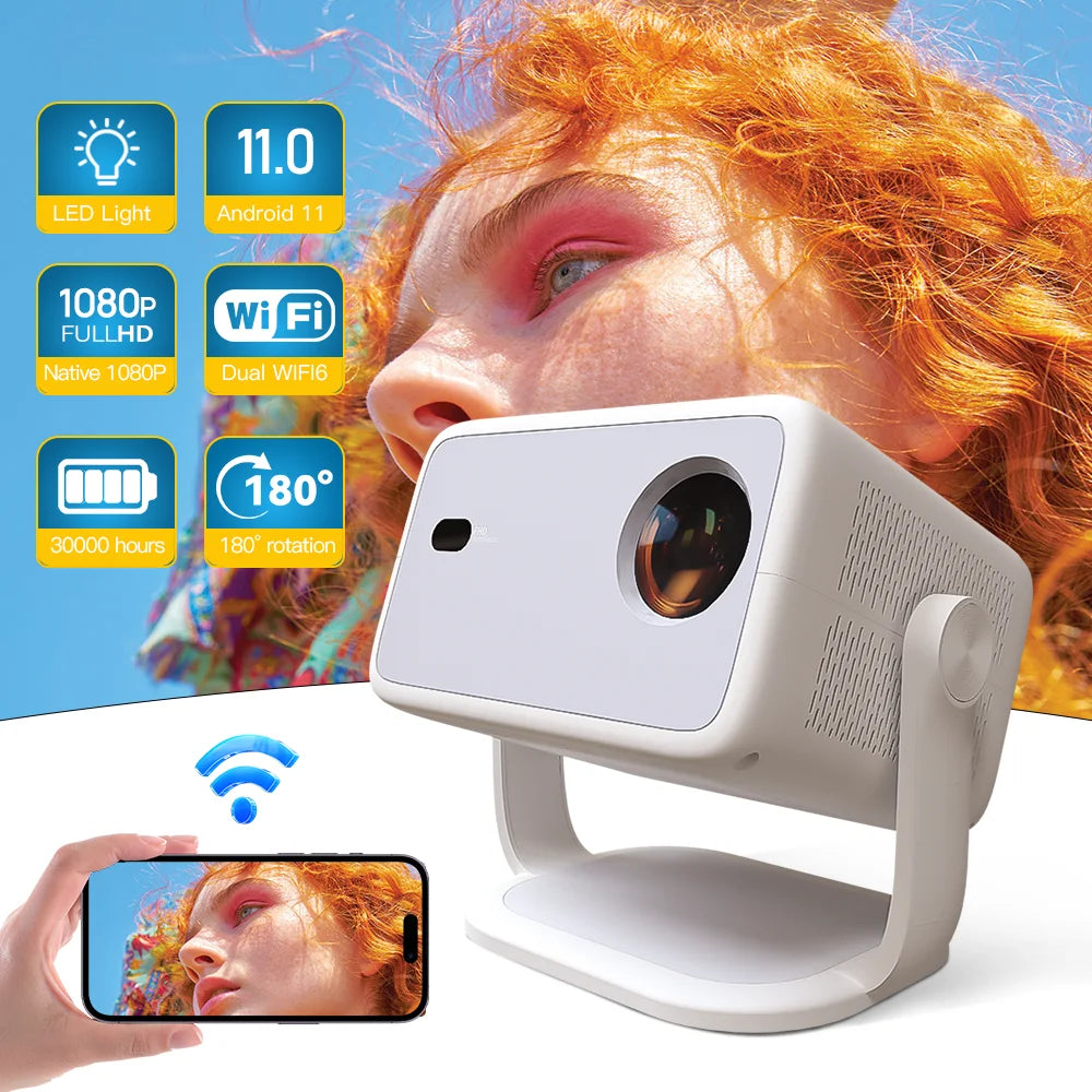 Portable 1080P HD 4K Android Projector
