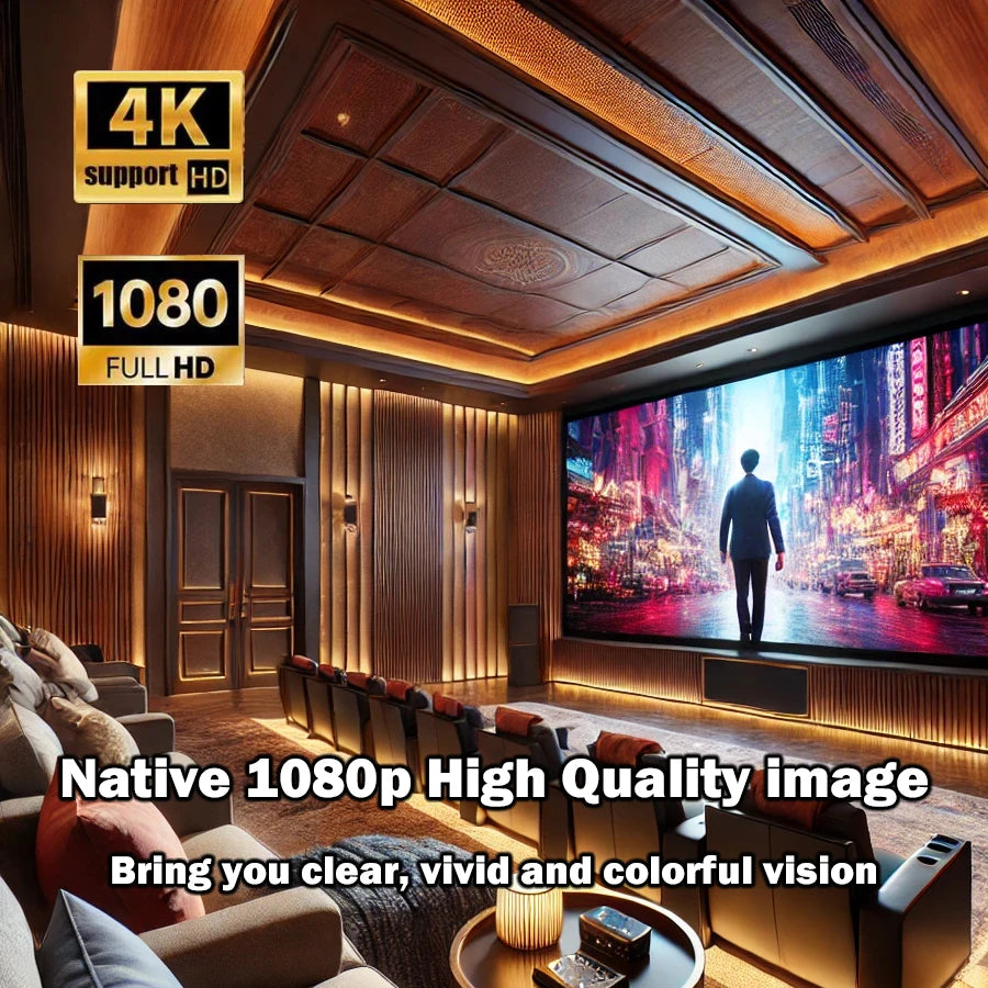 Portable 4K HD Home Theater Projector