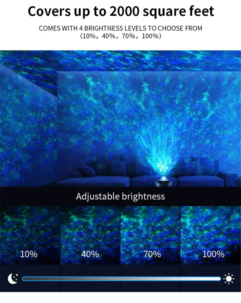 LED Galaxy Projector Night Light Speaker