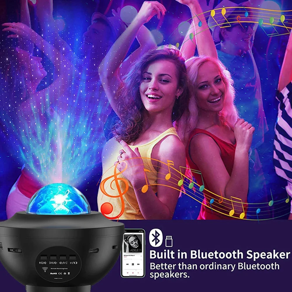 LED Galaxy Projector Night Light Speaker