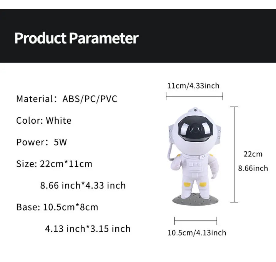 "Astronaut Star Projector Galaxy Night Light