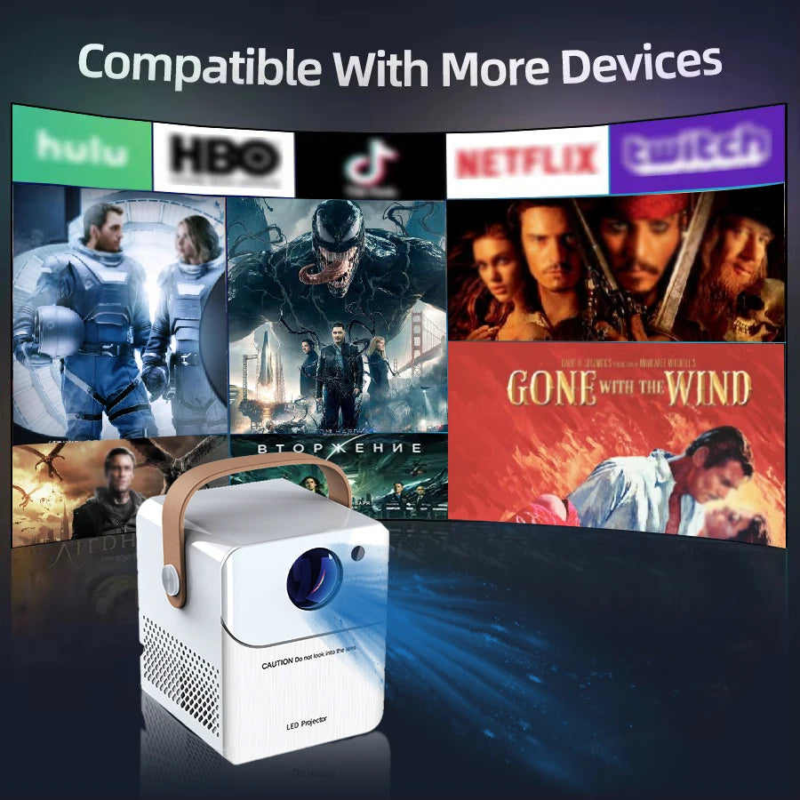 Portable 4K HD Home Theater Projector