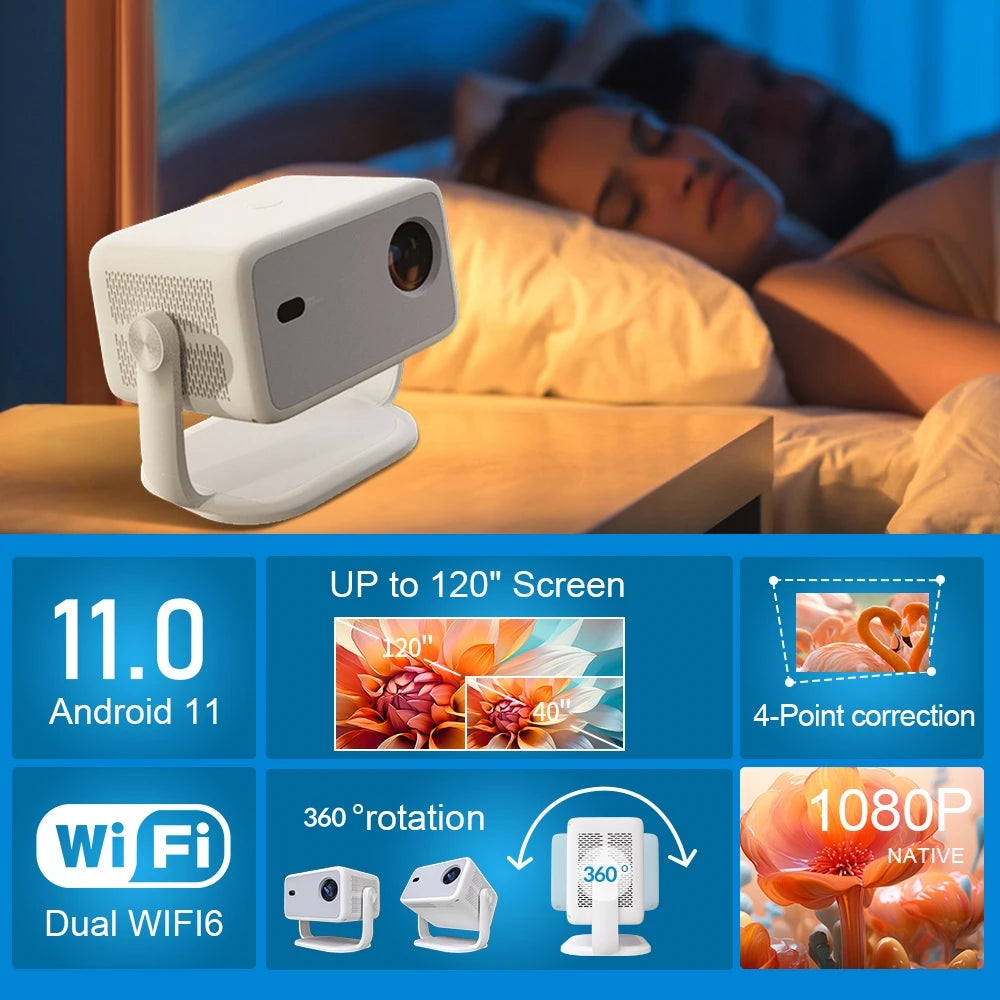 Portable 1080P HD 4K Android Projector