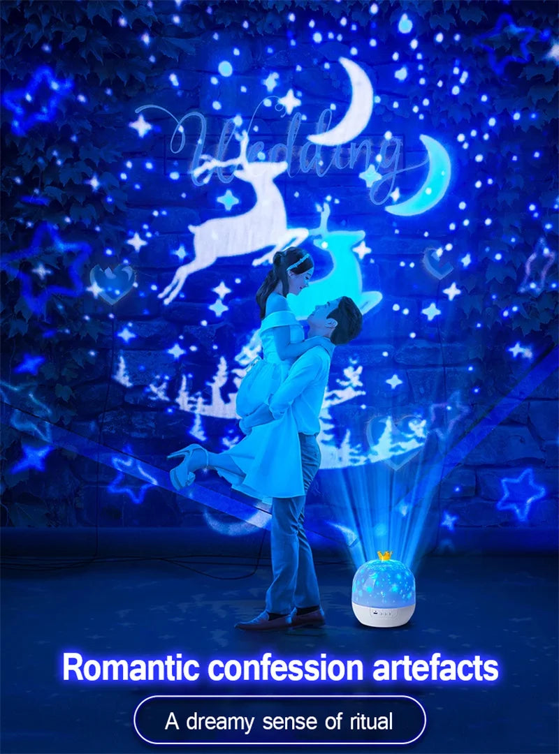 Crown Star Light Projection Night Lamp