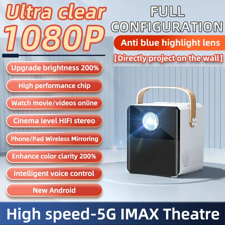 Portable 4K HD Home Theater Projector