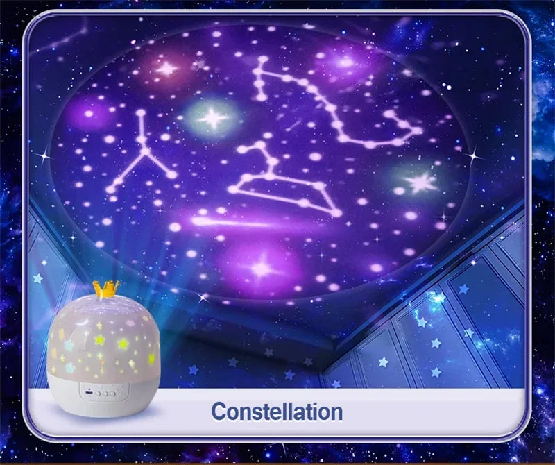 Crown Star Light Projection Night Lamp