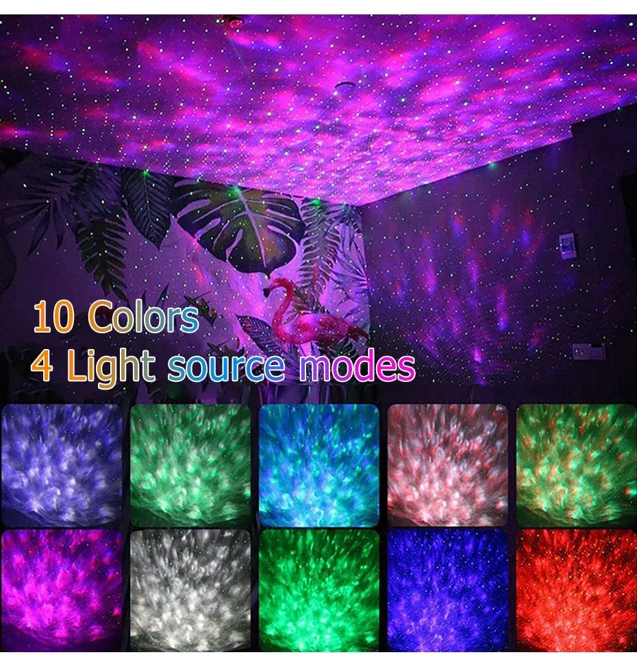 LED Galaxy Projector Night Light Speaker