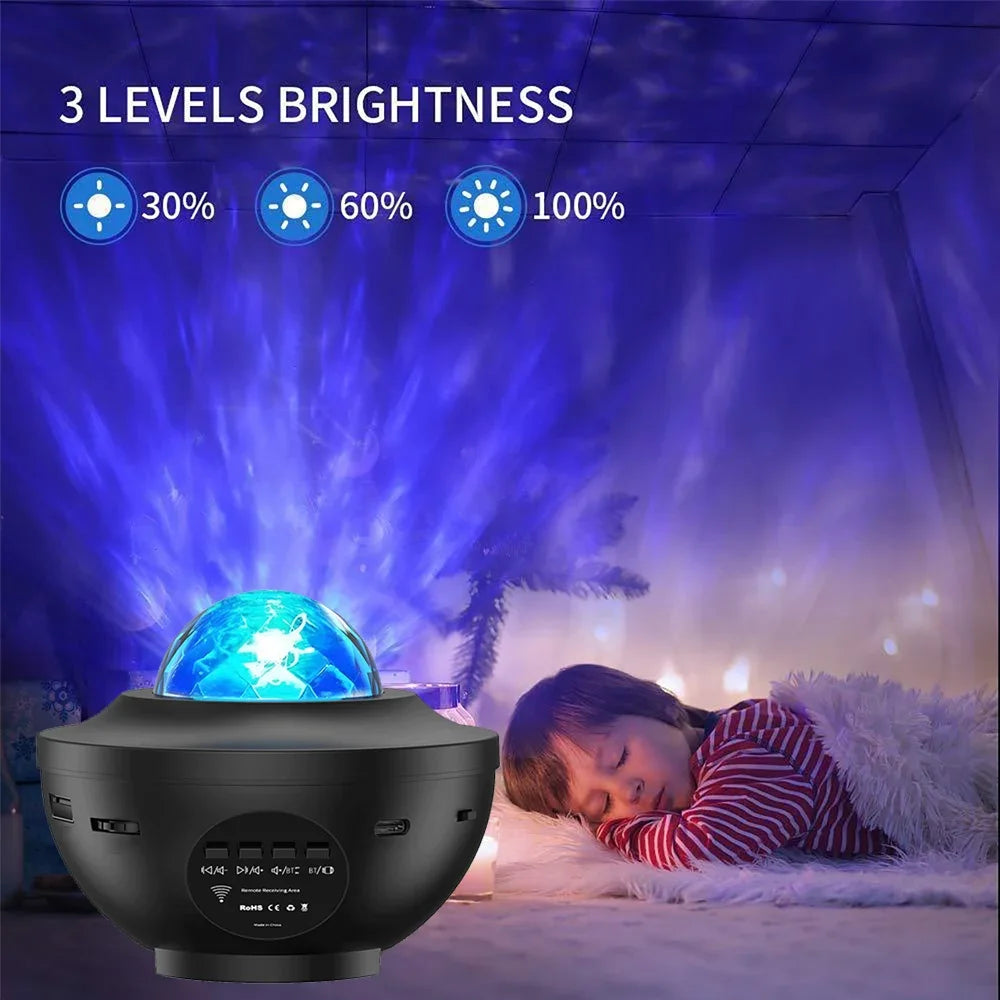 LED Galaxy Projector Night Light Speaker