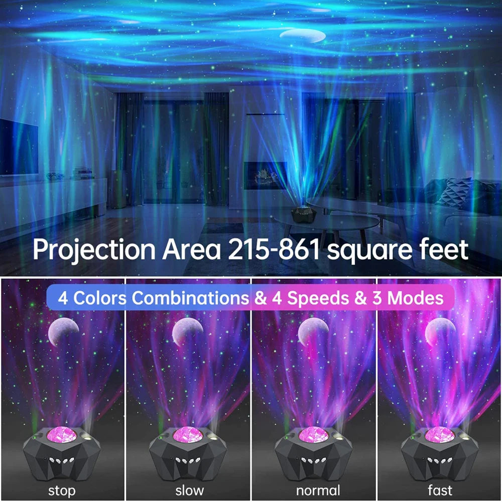 Aurora Galaxy Moon Projector Night Light