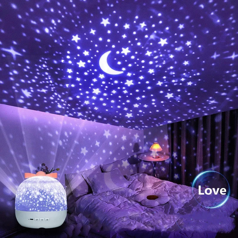 Crown Star Light Projection Night Lamp