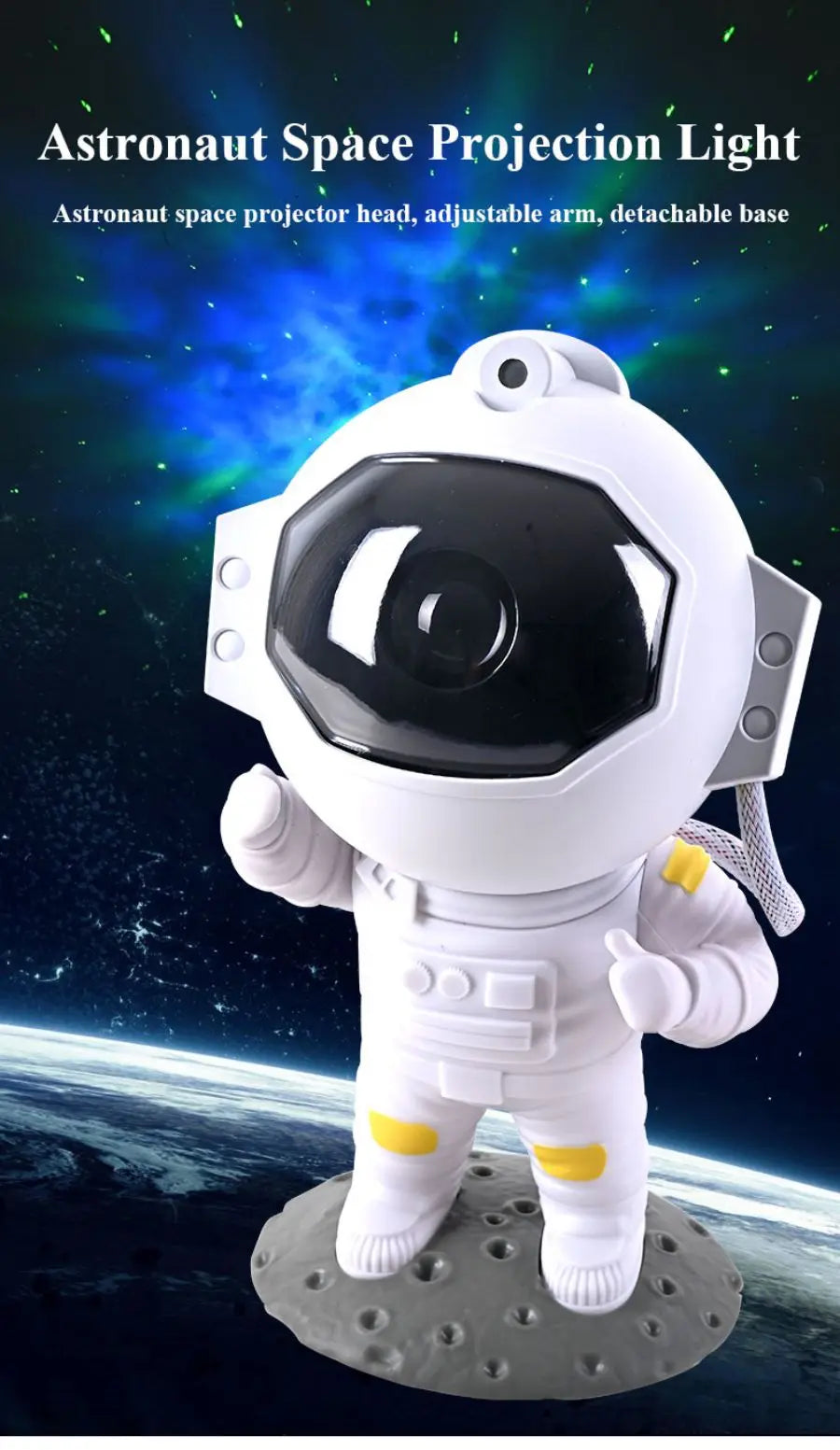 "Astronaut Star Projector Galaxy Night Light