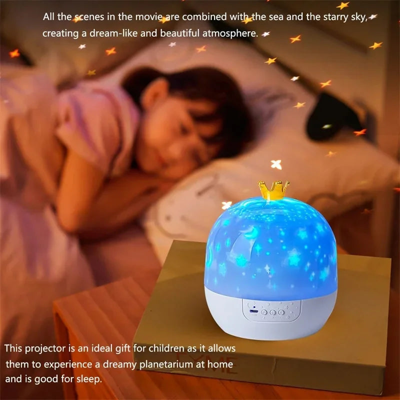 Crown Star Light Projection Night Lamp