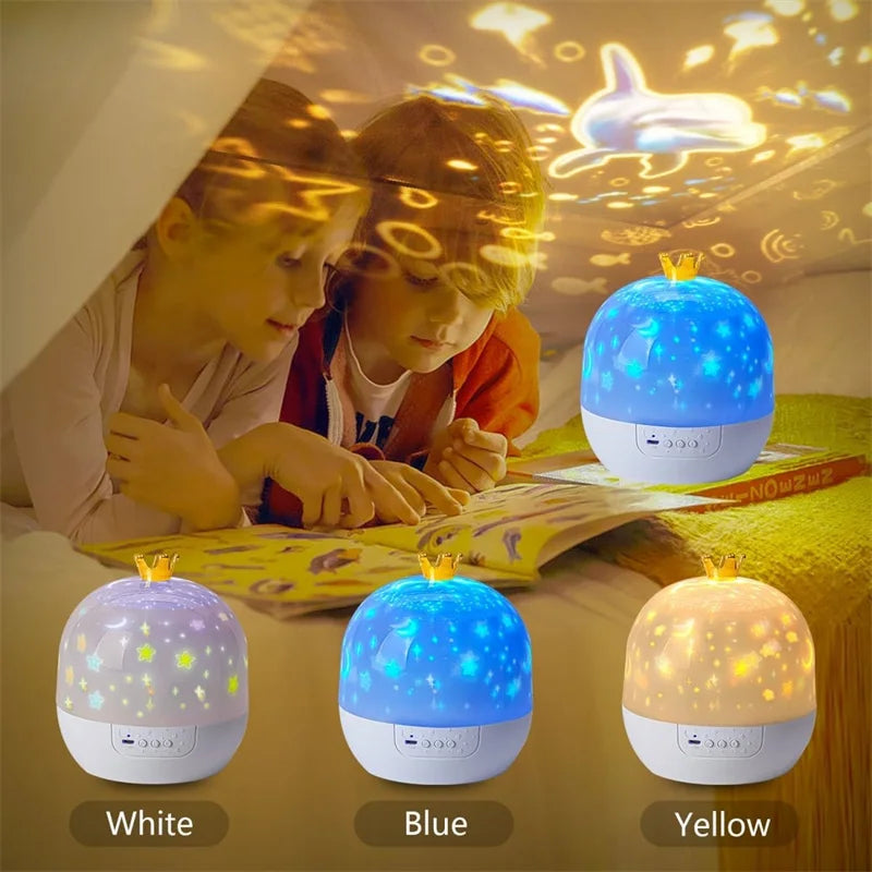 Crown Star Light Projection Night Lamp