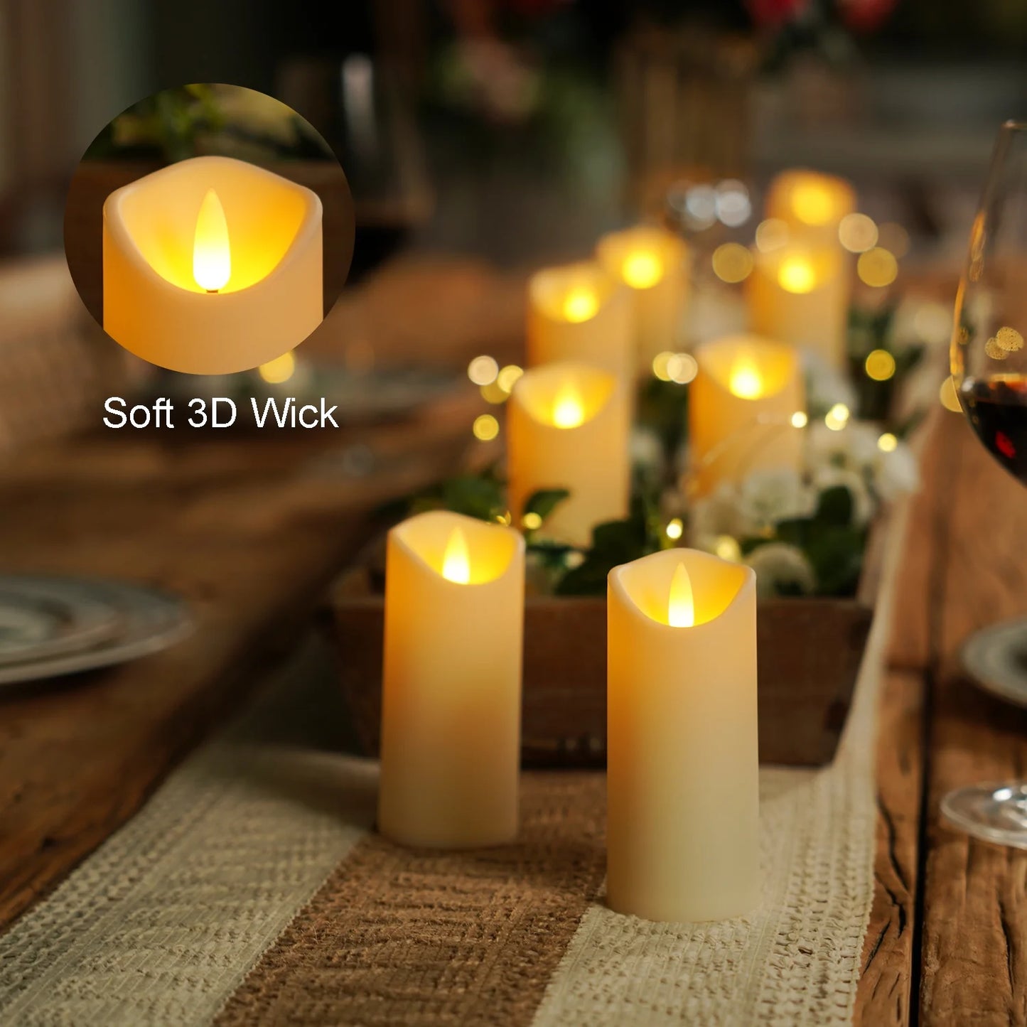 5Pcs Flameless Pillar Candles with Remote,Led Candles, Battery Operated Candles with Remote Timers, Made of Frosted Plastic, Won'T Melt, Ivory