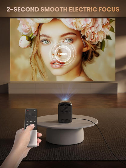 [Electric Focus] Mini Projector, Fully Sealed Portable Projector with Bluetooth