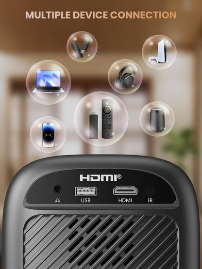 [Electric Focus] Mini Projector, Fully Sealed Portable Projector with Bluetooth