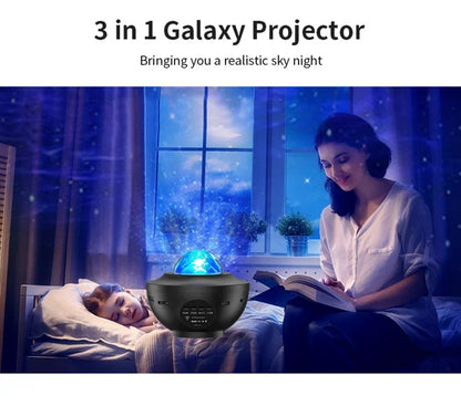 LED Galaxy Projector Night Light Speaker