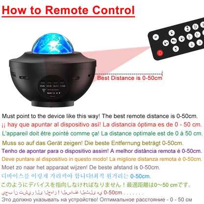 LED Galaxy Projector Night Light Speaker