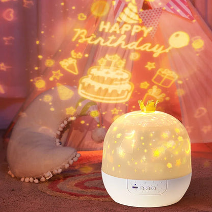 Crown Star Light Projection Night Lamp