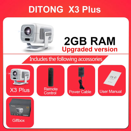 X3Plus HD 1080P 4K Android Projector