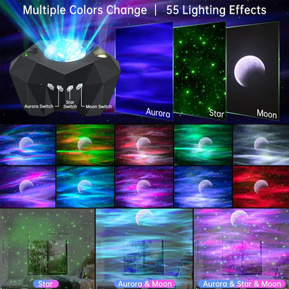 Aurora Galaxy Moon Projector Night Light