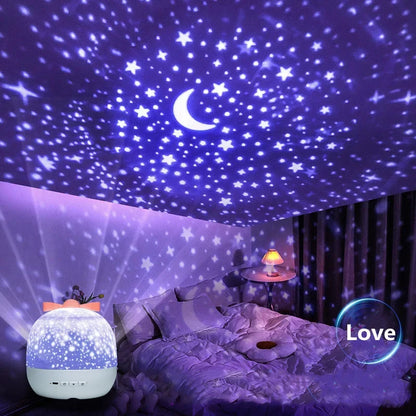 Crown Star Light Projection Night Lamp